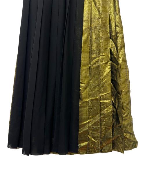 MUVEIL（ミュベール）MUVEIL (ミュベール) ラメチェックスカート ブラック×ゴールド サイズ:38の古着・服飾アイテム