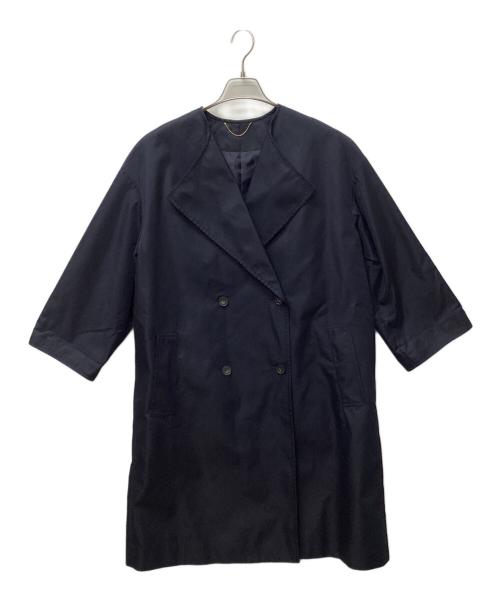 ELLE（エル）ELLE (エル) ノーカラーコート ネイビー サイズ:38の古着・服飾アイテム