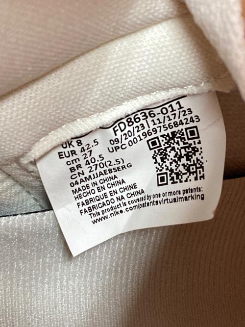 NIKE（ナイキ）NIKE (ナイキ) ハイカットスニーカー ホワイト×グレー サイズ:cm27の古着・服飾アイテム