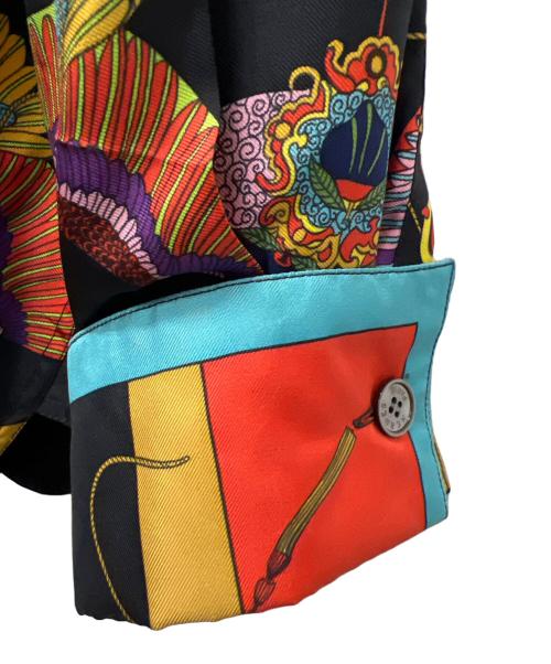 HERMES（エルメス）HERMES (エルメス) 総柄シルクシャツ ブラック サイズ:３８の古着・服飾アイテム