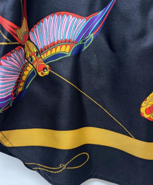 HERMES（エルメス）HERMES (エルメス) 総柄シルクシャツ ブラック サイズ:３８の古着・服飾アイテム