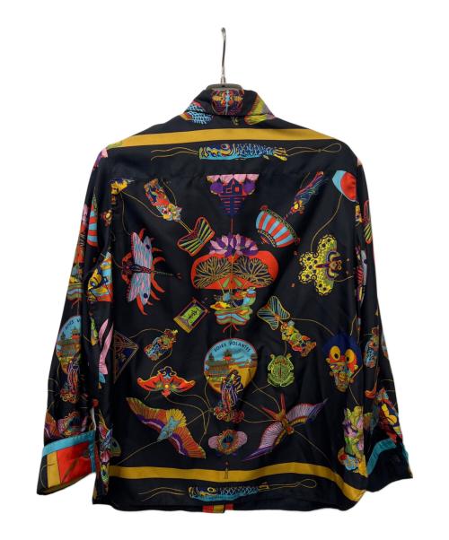 HERMES（エルメス）HERMES (エルメス) 総柄シルクシャツ ブラック サイズ:３８の古着・服飾アイテム