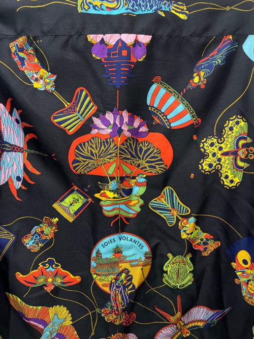 HERMES（エルメス）HERMES (エルメス) 総柄シルクシャツ ブラック サイズ:３８の古着・服飾アイテム