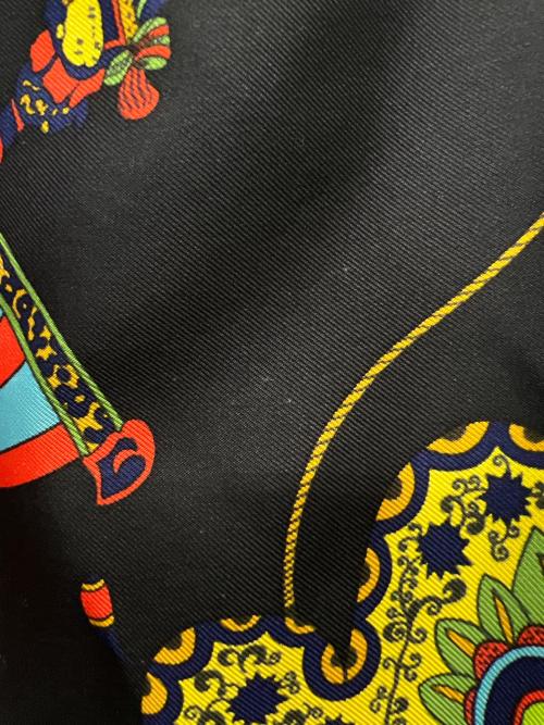 HERMES（エルメス）HERMES (エルメス) 総柄シルクシャツ ブラック サイズ:３８の古着・服飾アイテム