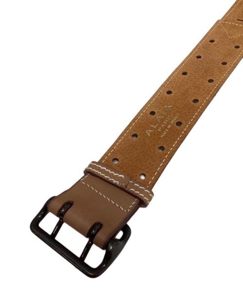 ALAIA（アライア）ALAIA (アライア) レザーベルト ベージュ サイズ:65の古着・服飾アイテム