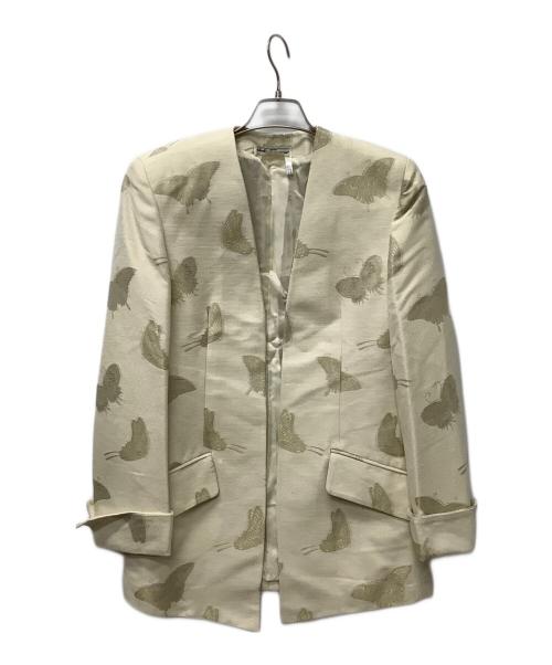 Salvatore Ferragamo（サルヴァトーレ フェラガモ）Salvatore Ferragamo (サルヴァトーレ フェラガモ) ノーカラージャケット アイボリー サイズ:サイズ表記なしの古着・服飾アイテム