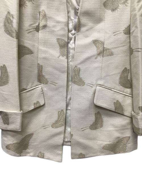 Salvatore Ferragamo（サルヴァトーレ フェラガモ）Salvatore Ferragamo (サルヴァトーレ フェラガモ) ノーカラージャケット アイボリー サイズ:サイズ表記なしの古着・服飾アイテム