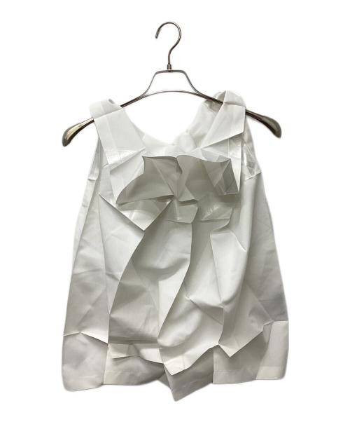 ISSEY MIYAKE（イッセイミヤケ）ISSEY MIYAKE (イッセイミヤケ) ノースリーブブラウス ホワイト サイズ:4の古着・服飾アイテム