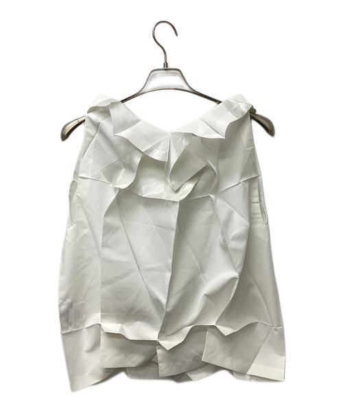 ISSEY MIYAKE（イッセイミヤケ）ISSEY MIYAKE (イッセイミヤケ) ノースリーブブラウス ホワイト サイズ:4の古着・服飾アイテム