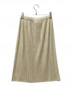 PLEATS PLEASEプリーツプリーズ）の古着「膝丈プリーツスカート」｜アイボリー
