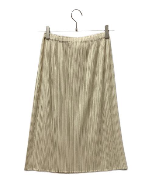 PLEATS PLEASE（プリーツプリーズ）PLEATS PLEASE (プリーツプリーズ) 膝丈プリーツスカート アイボリー サイズ:3の古着・服飾アイテム