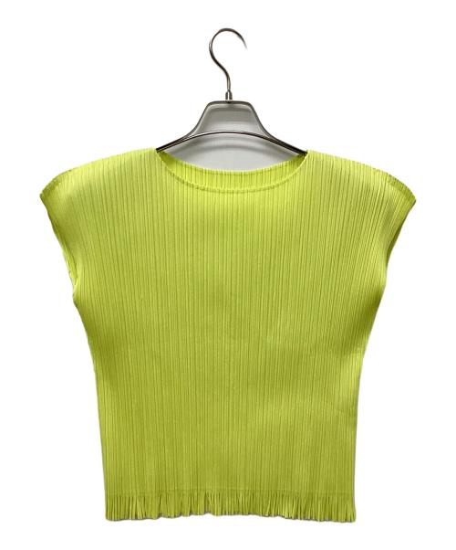 PLEATS PLEASE（プリーツプリーズ）PLEATS PLEASE (プリーツプリーズ) フレンチスリーブフリンジカットソー イエロー サイズ:3の古着・服飾アイテム