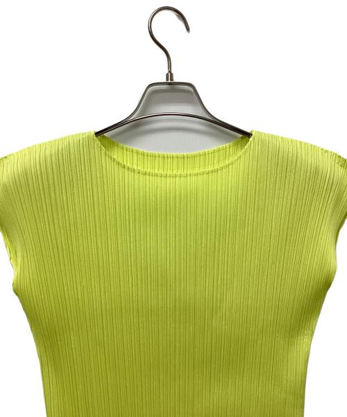 PLEATS PLEASE（プリーツプリーズ）PLEATS PLEASE (プリーツプリーズ) フレンチスリーブフリンジカットソー イエロー サイズ:3の古着・服飾アイテム