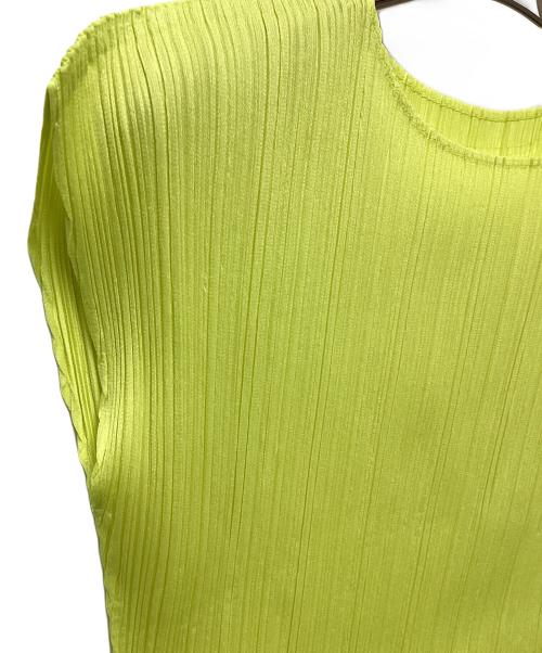 PLEATS PLEASE（プリーツプリーズ）PLEATS PLEASE (プリーツプリーズ) フレンチスリーブフリンジカットソー イエロー サイズ:3の古着・服飾アイテム