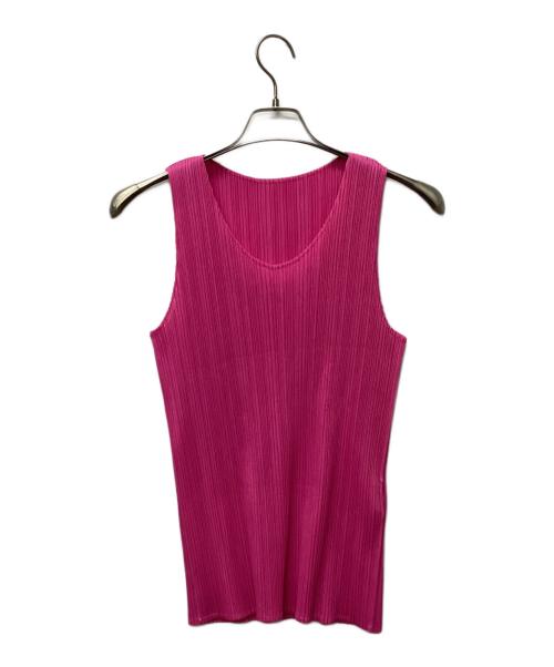 PLEATS PLEASE（プリーツプリーズ）PLEATS PLEASE (プリーツプリーズ) ノースリーブカットソー ショッキングピンク サイズ:Lの古着・服飾アイテム