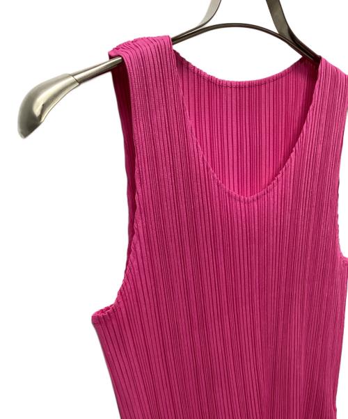 PLEATS PLEASE（プリーツプリーズ）PLEATS PLEASE (プリーツプリーズ) ノースリーブカットソー ショッキングピンク サイズ:Lの古着・服飾アイテム