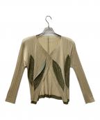 PLEATS PLEASEプリーツプリーズ）の古着「プリーツカーディガン」｜ベージュ