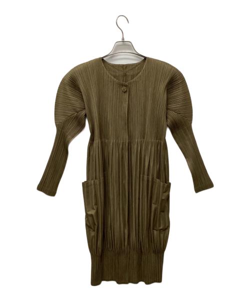 PLEATS PLEASE（プリーツプリーズ）PLEATS PLEASE (プリーツプリーズ) ワンピース ブラウン サイズ:3の古着・服飾アイテム