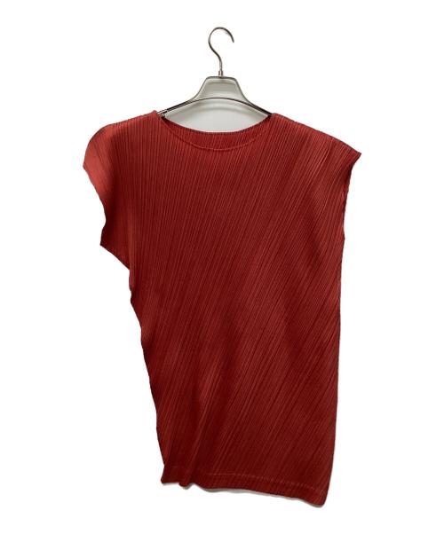PLEATS PLEASE（プリーツプリーズ）PLEATS PLEASE (プリーツプリーズ) ノースリーブカットソー レッド サイズ:3の古着・服飾アイテム