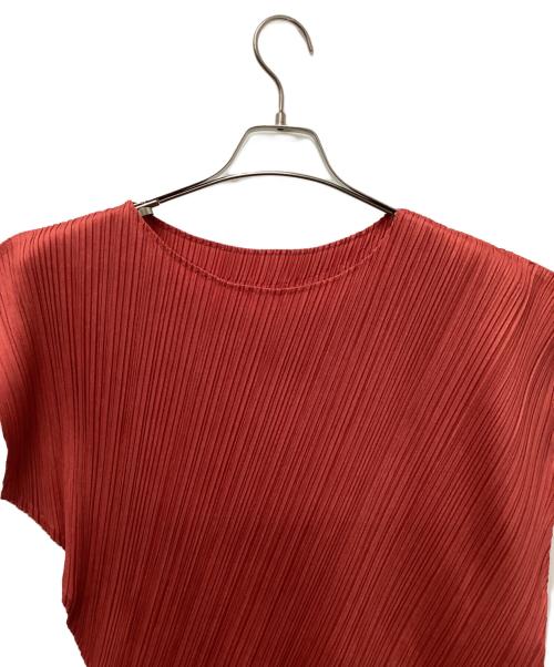 PLEATS PLEASE（プリーツプリーズ）PLEATS PLEASE (プリーツプリーズ) ノースリーブカットソー レッド サイズ:3の古着・服飾アイテム