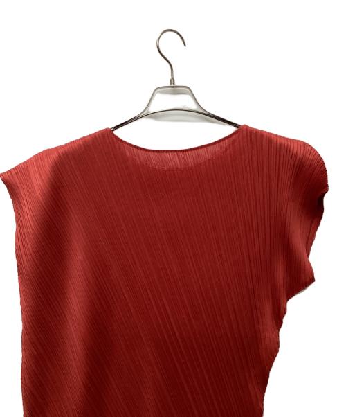 PLEATS PLEASE（プリーツプリーズ）PLEATS PLEASE (プリーツプリーズ) ノースリーブカットソー レッド サイズ:3の古着・服飾アイテム