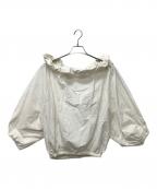 Whim Gazetteウィムガゼット）の古着「タイプライターギャザーブラウス」｜ホワイト