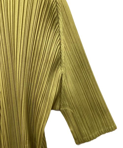 PLEATS PLEASE（プリーツプリーズ）PLEATS PLEASE (プリーツプリーズ) ロングカーディガン 黄緑 サイズ:4の古着・服飾アイテム