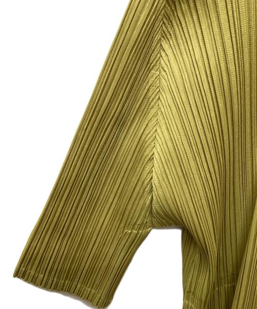 PLEATS PLEASE（プリーツプリーズ）PLEATS PLEASE (プリーツプリーズ) ロングカーディガン 黄緑 サイズ:4の古着・服飾アイテム