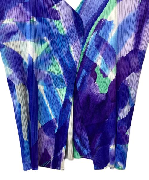 PLEATS PLEASE（プリーツプリーズ）PLEATS PLEASE (プリーツプリーズ) カーディガン ブルー×ホワイト サイズ:3の古着・服飾アイテム