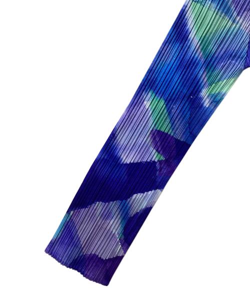 PLEATS PLEASE（プリーツプリーズ）PLEATS PLEASE (プリーツプリーズ) カーディガン ブルー×ホワイト サイズ:3の古着・服飾アイテム