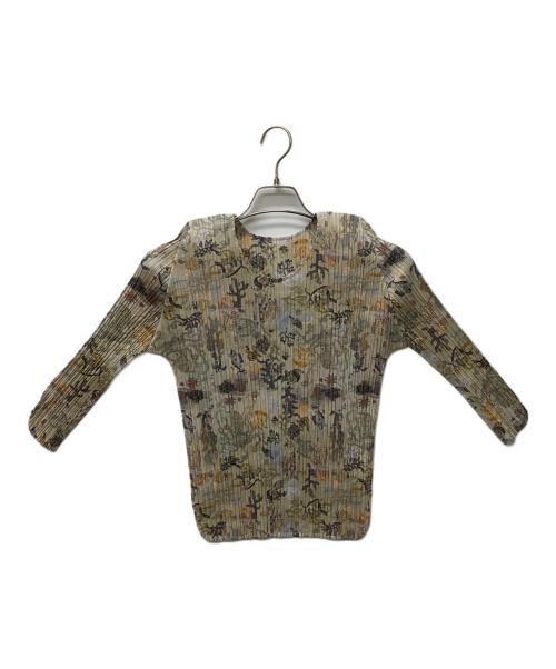 PLEATS PLEASE（プリーツプリーズ）PLEATS PLEASE (プリーツプリーズ) 長袖ブラウス グレーマルチ サイズ:4の古着・服飾アイテム