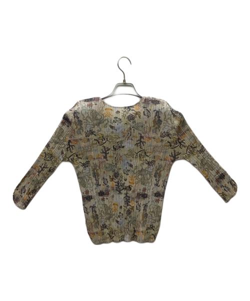 PLEATS PLEASE（プリーツプリーズ）PLEATS PLEASE (プリーツプリーズ) 長袖ブラウス グレーマルチ サイズ:4の古着・服飾アイテム