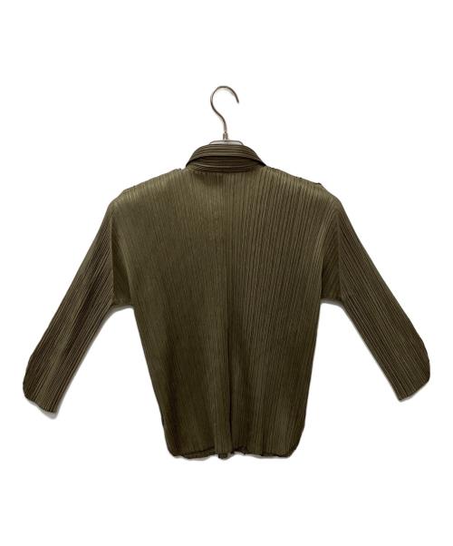 PLEATS PLEASE（プリーツプリーズ）PLEATS PLEASE (プリーツプリーズ) カーディガン オリーブ サイズ:4の古着・服飾アイテム