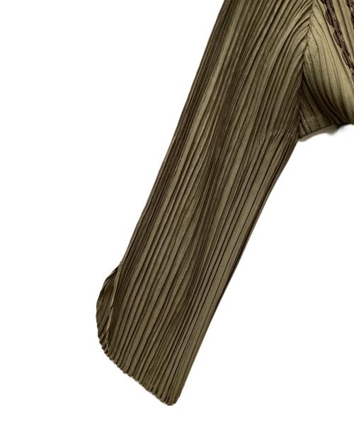 PLEATS PLEASE（プリーツプリーズ）PLEATS PLEASE (プリーツプリーズ) カーディガン オリーブ サイズ:4の古着・服飾アイテム