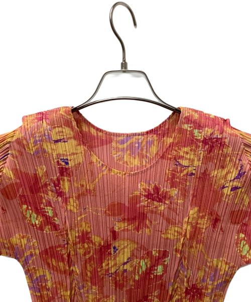 PLEATS PLEASE（プリーツプリーズ）PLEATS PLEASE (プリーツプリーズ) 半袖ブラウス ピンク×イエロー サイズ:3の古着・服飾アイテム