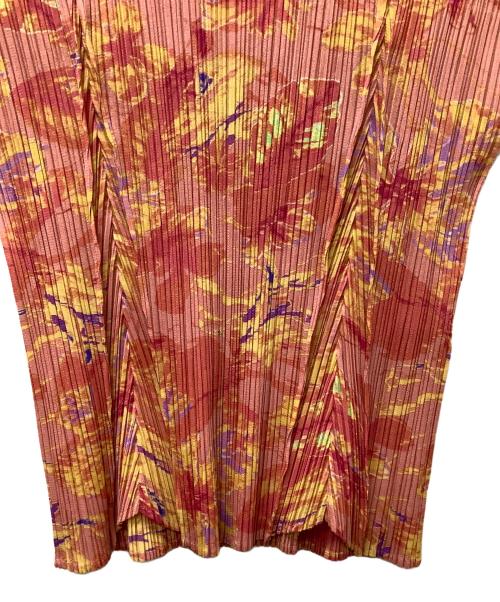 PLEATS PLEASE（プリーツプリーズ）PLEATS PLEASE (プリーツプリーズ) 半袖ブラウス ピンク×イエロー サイズ:3の古着・服飾アイテム