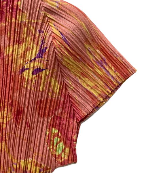 PLEATS PLEASE（プリーツプリーズ）PLEATS PLEASE (プリーツプリーズ) 半袖ブラウス ピンク×イエロー サイズ:3の古着・服飾アイテム