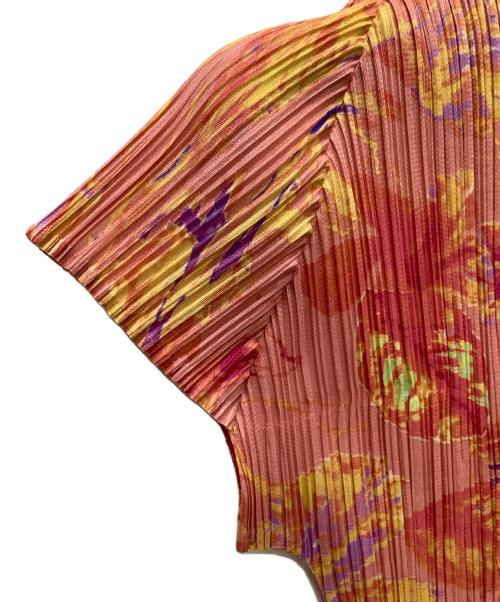 PLEATS PLEASE（プリーツプリーズ）PLEATS PLEASE (プリーツプリーズ) 半袖ブラウス ピンク×イエロー サイズ:3の古着・服飾アイテム