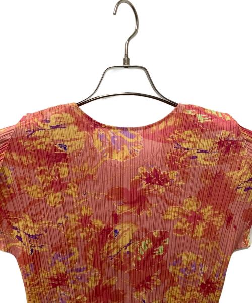 PLEATS PLEASE（プリーツプリーズ）PLEATS PLEASE (プリーツプリーズ) 半袖ブラウス ピンク×イエロー サイズ:3の古着・服飾アイテム