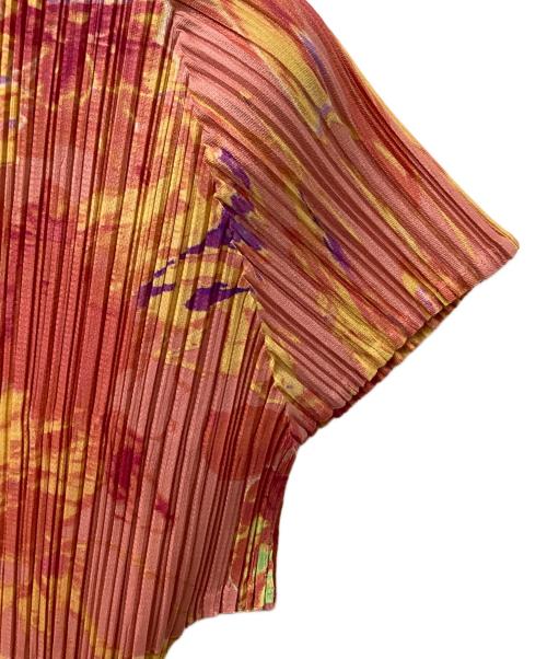 PLEATS PLEASE（プリーツプリーズ）PLEATS PLEASE (プリーツプリーズ) 半袖ブラウス ピンク×イエロー サイズ:3の古着・服飾アイテム