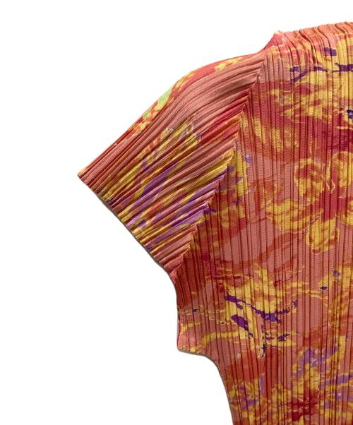 PLEATS PLEASE（プリーツプリーズ）PLEATS PLEASE (プリーツプリーズ) 半袖ブラウス ピンク×イエロー サイズ:3の古着・服飾アイテム