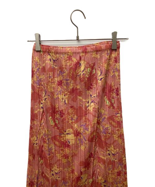 PLEATS PLEASE（プリーツプリーズ）PLEATS PLEASE (プリーツプリーズ) ロングスカート ピンク×イエロー サイズ:3の古着・服飾アイテム