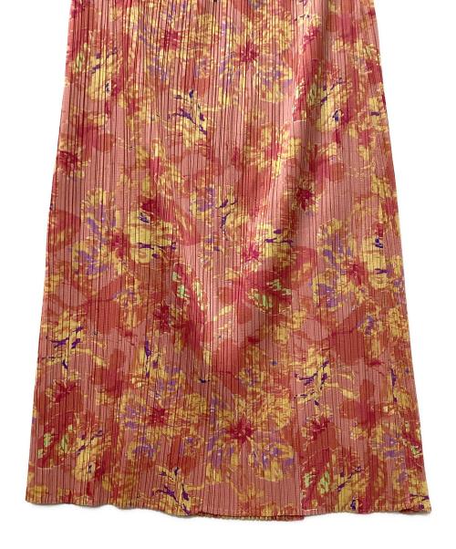PLEATS PLEASE（プリーツプリーズ）PLEATS PLEASE (プリーツプリーズ) ロングスカート ピンク×イエロー サイズ:3の古着・服飾アイテム