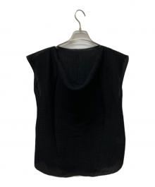 PLEATS PLEASE（プリーツプリーズ）の古着「半袖ブラウス」｜グレー×ブラック