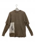 RICK OWENS DRKSHDWリックオウエンス ダークシャドウ）の古着「フェイクレイヤードカットソー」｜ベージュ