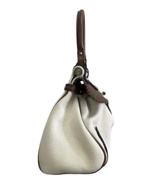 FENDI（フェンディ）FENDI (フェンディ) ハンドバッグ ベージュ×ブラウンの古着・服飾アイテム