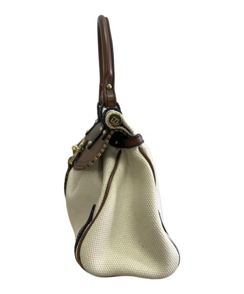 FENDI（フェンディ）FENDI (フェンディ) ハンドバッグ ベージュ×ブラウンの古着・服飾アイテム