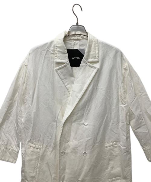 ATON（エイトン）ATON (エイトン) ステンカラーコート ホワイト サイズ:00の古着・服飾アイテム