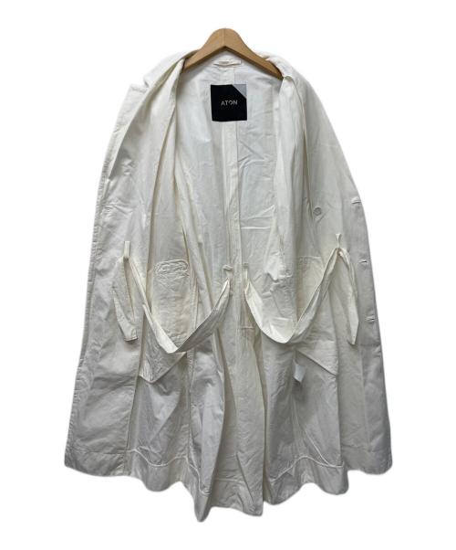 ATON（エイトン）ATON (エイトン) ステンカラーコート ホワイト サイズ:00の古着・服飾アイテム
