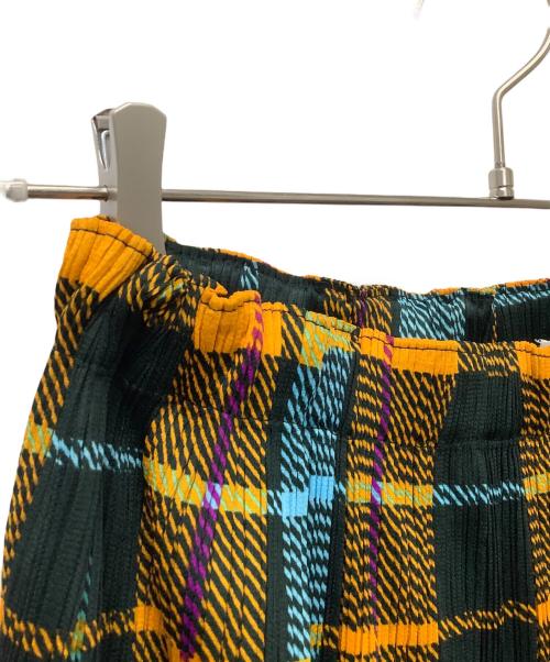 PLEATS PLEASE（プリーツプリーズ）PLEATS PLEASE (プリーツプリーズ) プリーツスカート イエロー×ブルー サイズ:3の古着・服飾アイテム